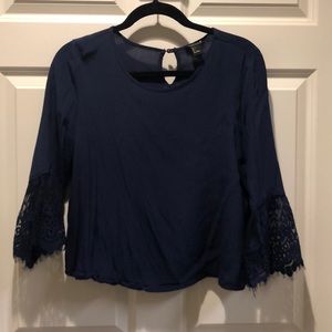 Navy blue blouse with sleeve detail